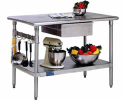 AmGood Supply Stainless Steel Commercial Stainless Work Tables Restaurant Equipment