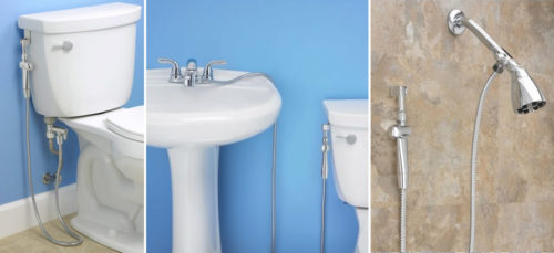 Aquaus 360° Hand Held Bidet can be attached to the water line at the toilet, sink or shower. NO TOOLS NEEDED - Aquaus 360° Hand Held Bidet – Get Decluttered Now!
