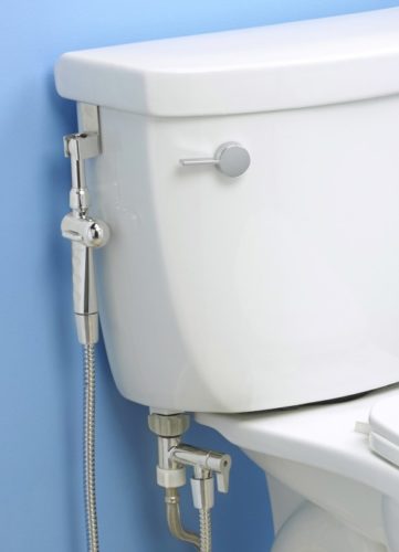 The sprayer hangs conveniently to the side of the toilet. - Aquaus 360° Hand Held Bidet – Get Decluttered Now!