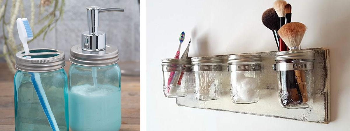 Mason Jar Bathroom Organizers – Decluttered Now!