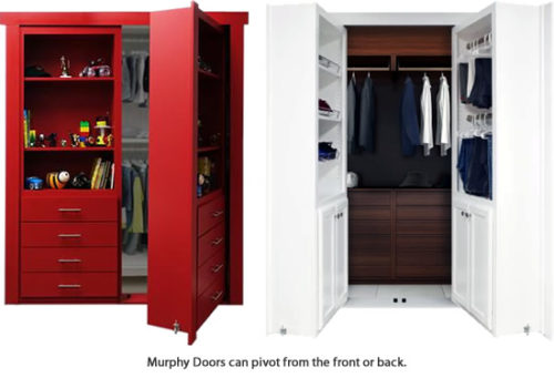 A stylish double closet doors with shelves