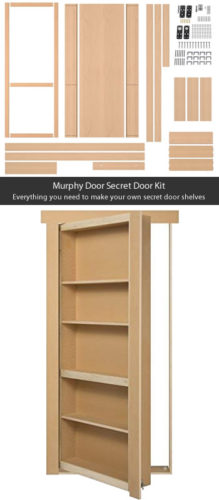 Murphy Door Bookcase Kits, Assembled Flush Mount Bookcase Door