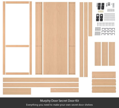 Murphy Door Secret Door Kit: Pre-cut, easy-to-assemble DIY kit to make your own bookcase that is actually a secret door.