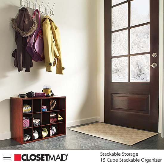 Closetmaid 15 Cube Stackable Organizer in Dark Cherry finish