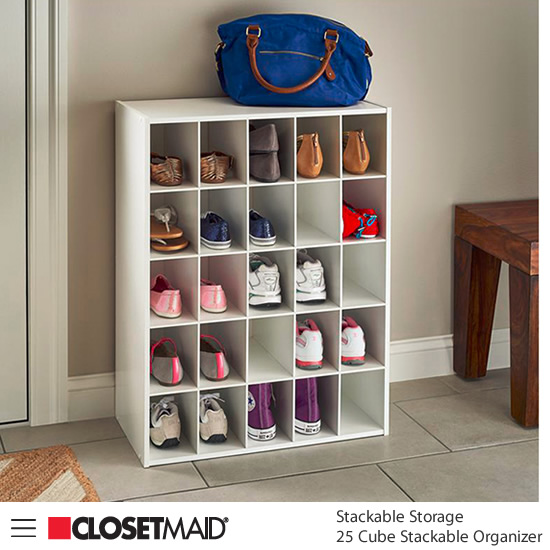 Closetmaid 25 Cube Stackable Organizer in White finish