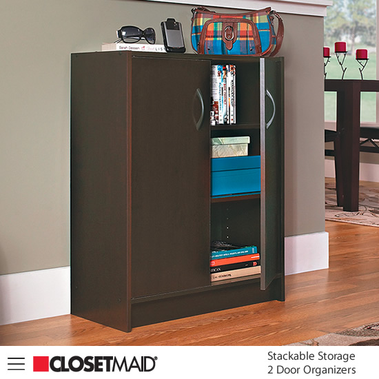 Closetmaid Stackable Storage 2 Door Organizer in Espresso finish