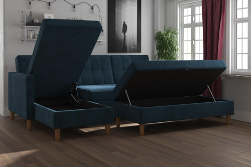 DHP Hartford Storage Sectional Futon and Storage Futon