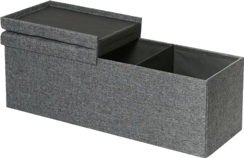 Seville Classics 43" Large Tufted Lift Top Foldable Storage Bench Ottomans with Removable Divider Panels