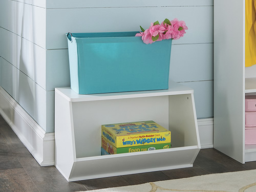 ClosetMaid KidSpace 1493 Angled Organizer with ClosetMaid 1627 Aqua Wide Wire Frame Bin