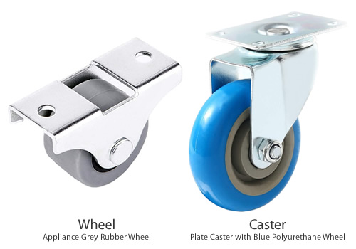 What is the difference between wheels and casters?