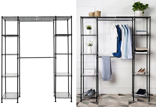 Basics Expandable Metal Hanging Storage Organizer Rack