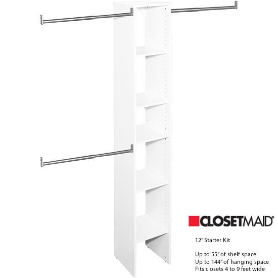 ClosetMaid - SuiteSymphony 25 W Angled Shoe Shelves, Pure White