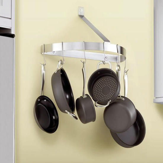 Pot Lid Organizer Pan Holder Rack with 10 Dividers and 4 Hooks