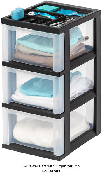 Iris USA 4 Slim Plastic Drawer Storage with Casters, White