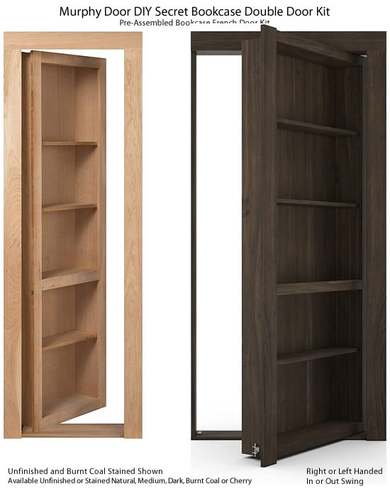 Unassembled Flush Mount Bookcase French Door– Murphy Door