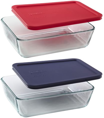 PYREX 2.1 Cup MEALBOX Meal Prep Leftover Divided Glass Storage