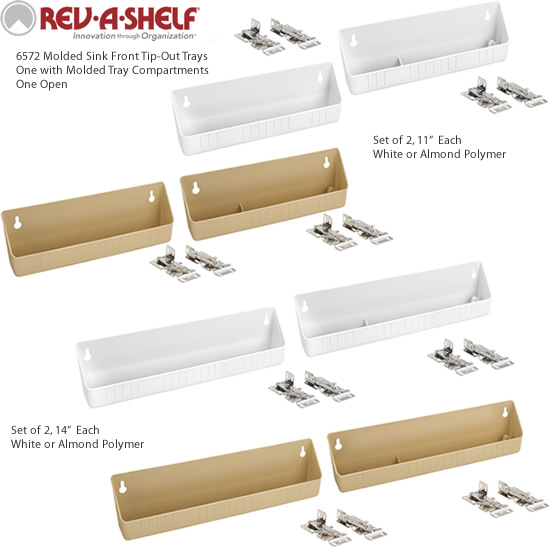 Rev-A-Shelf 6581-25SC-52 / 25 in Stainless Steel Tip-Out Tray w/Soft-Close