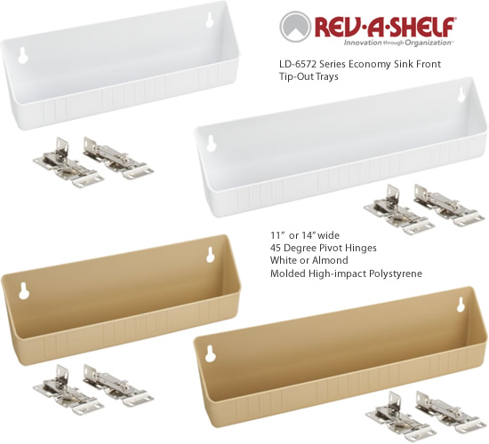 Rev-A-Shelf 31 Stainless Steel Tip-Out Tray w/Soft-Close 6581-31SC-52