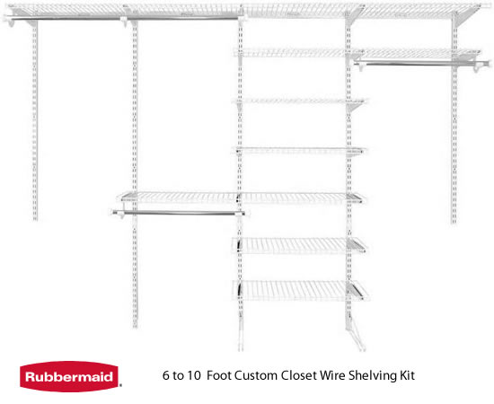 Rubbermaid 3H89 Configurations 4-to-8-Foot Deluxe Custom Closet Organizer System Kit, Titanium