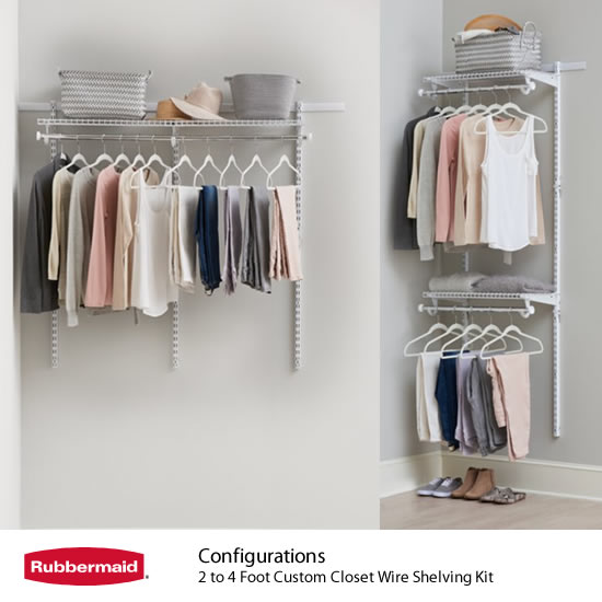 Rubbermaid FastTrack 5 Ft. to 7 Ft. Closet Organization Kit