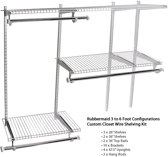 Rubbermaid Configurations Wire Shelving, Install Rubbermaid Fasttrack Wire Shelving