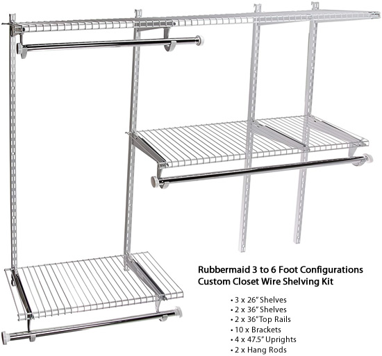 Rubbermaid Pantry 36 Closet Storage Organization System Kit, 4