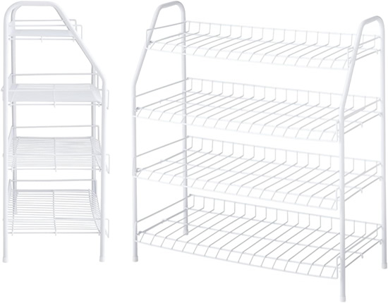 Black 4-Tier Wire Shoe Rack