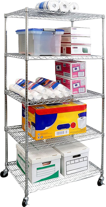 Seville Classics Heavy Duty 5-Level Steel Wire Shelving System